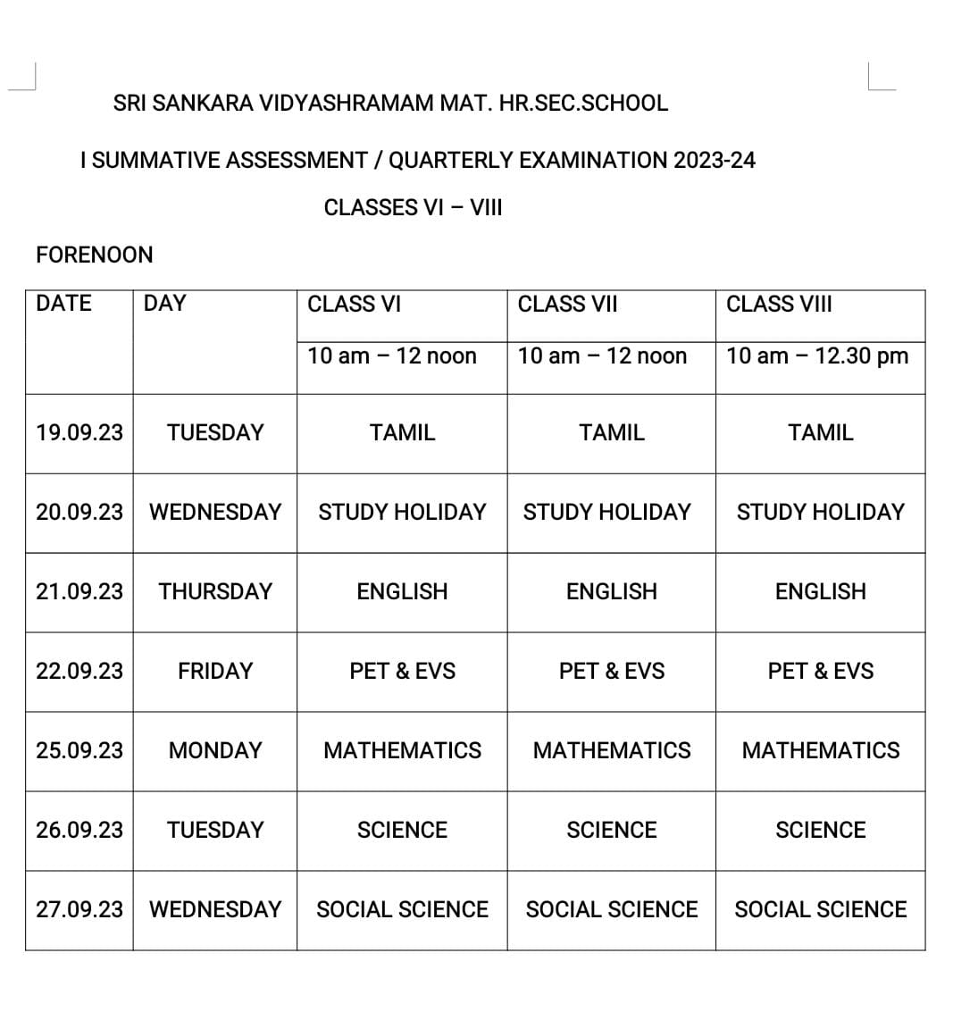 model-examination-time-table-february-2023-chinmaya-vidyalaya-kattakada